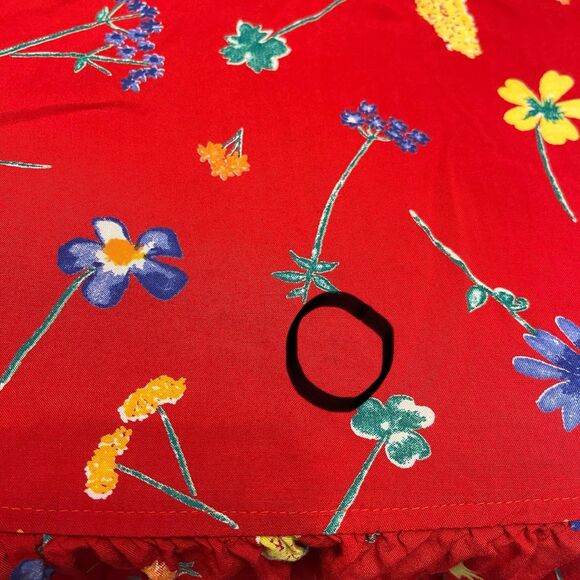 Vintage Red Floral Dressing Clio Dress Petite Medium Pockets Cottage Kidcore - Picture 9 of 9